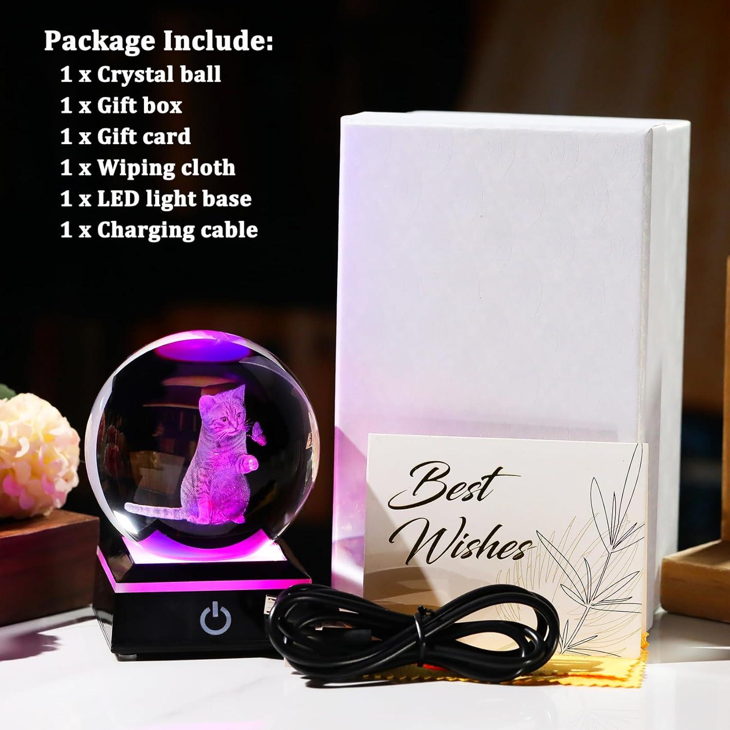 Figurita de Gato Mariposa 3D con Base LED Arikyrist 8cm