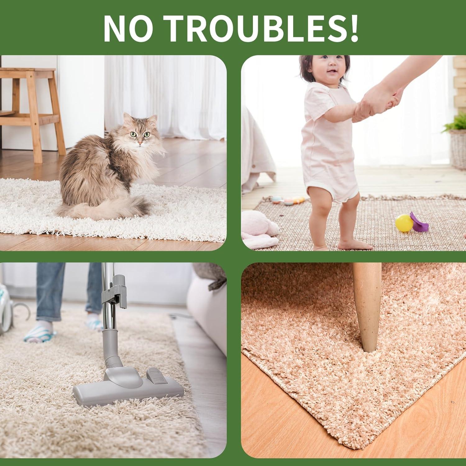 Cinta Antideslizante para Alfombra Sahhika - 12 Piezas Reutilizables