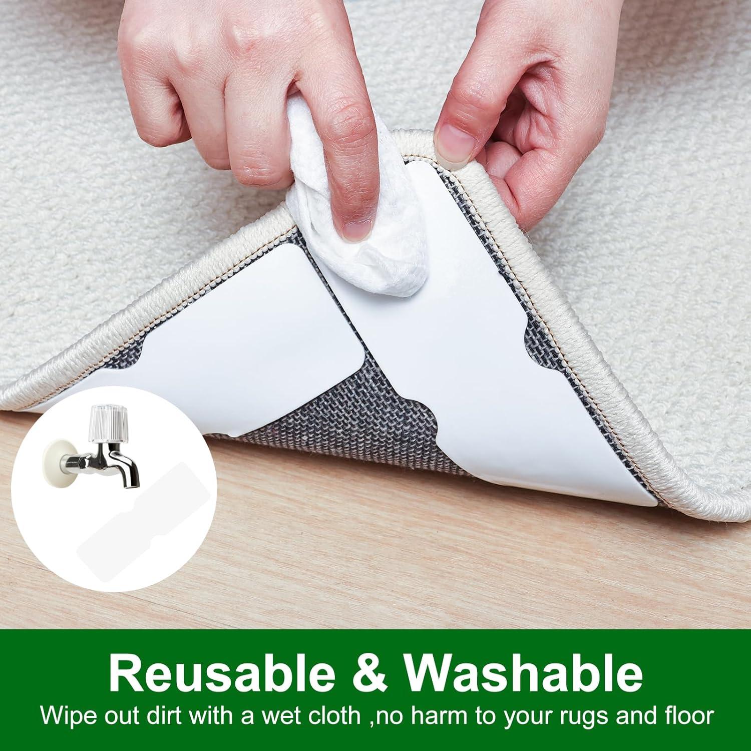 Cinta Antideslizante para Alfombra Sahhika - 12 Piezas Reutilizables