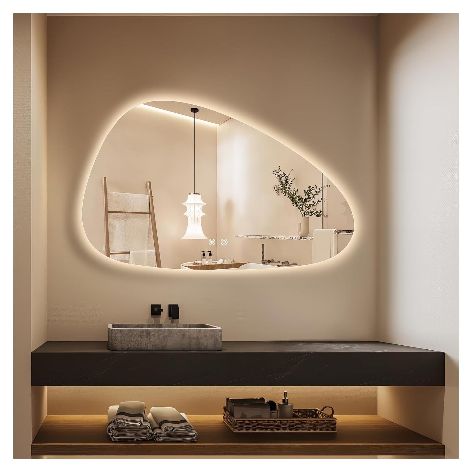 Espejo de Baño LED Irregular Niccy 61x102cm con Anti-vaho