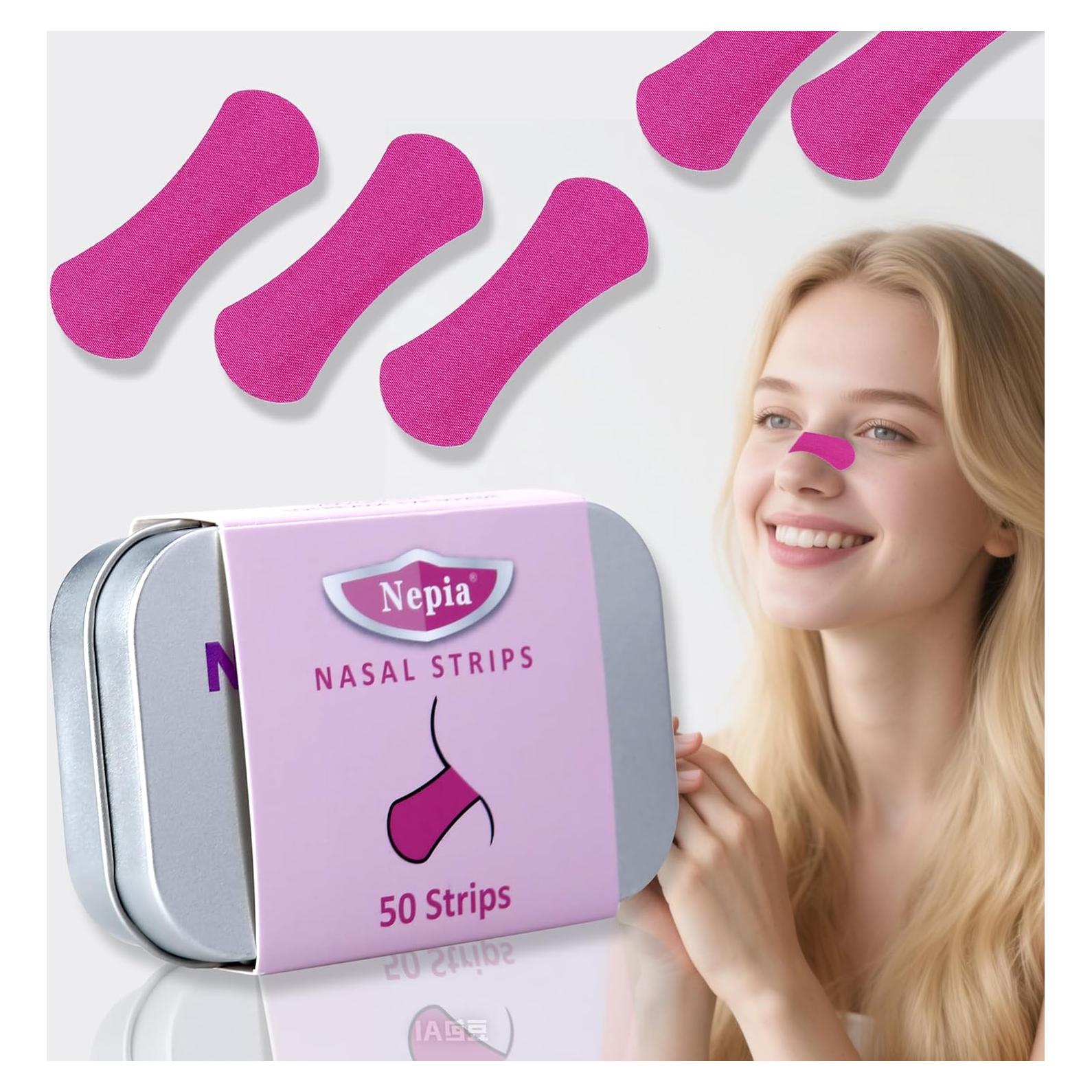 Tiras Nasales Nepia 50 Pack - Sin Láttex, Rosa Rojo