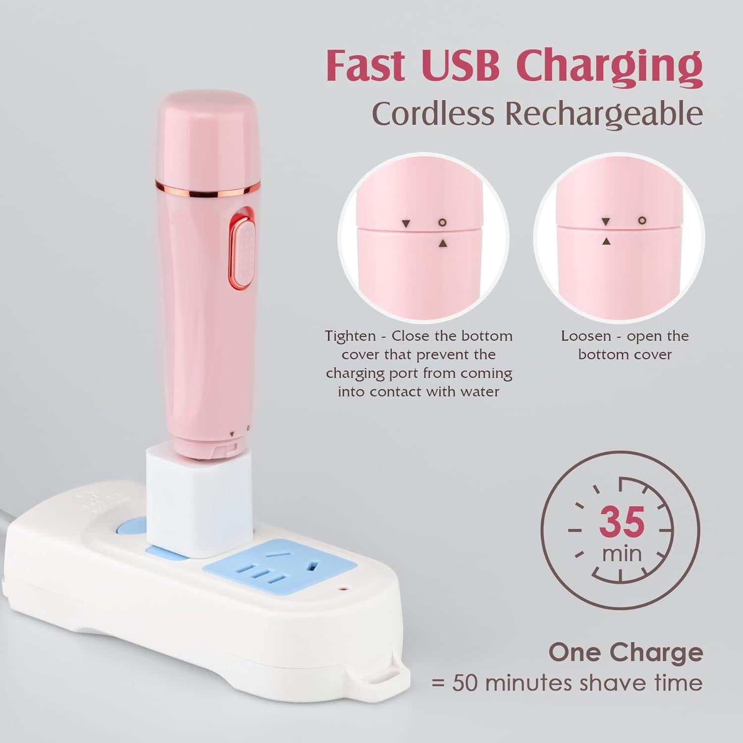 Recortadora Eléctrica 4 en 1 SEABIRD Rosa para Mujeres