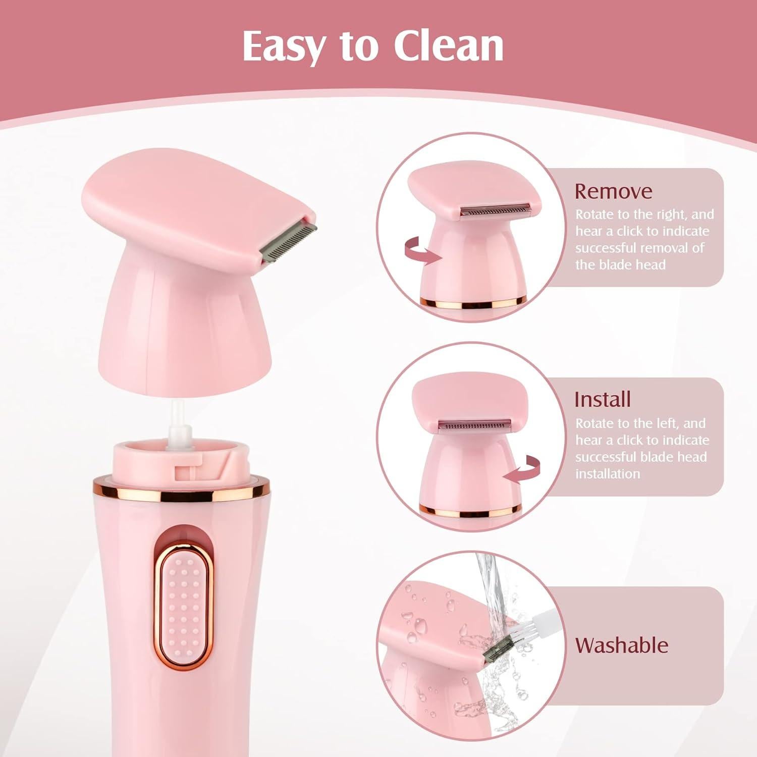 Recortadora Eléctrica 4 en 1 SEABIRD Rosa para Mujeres