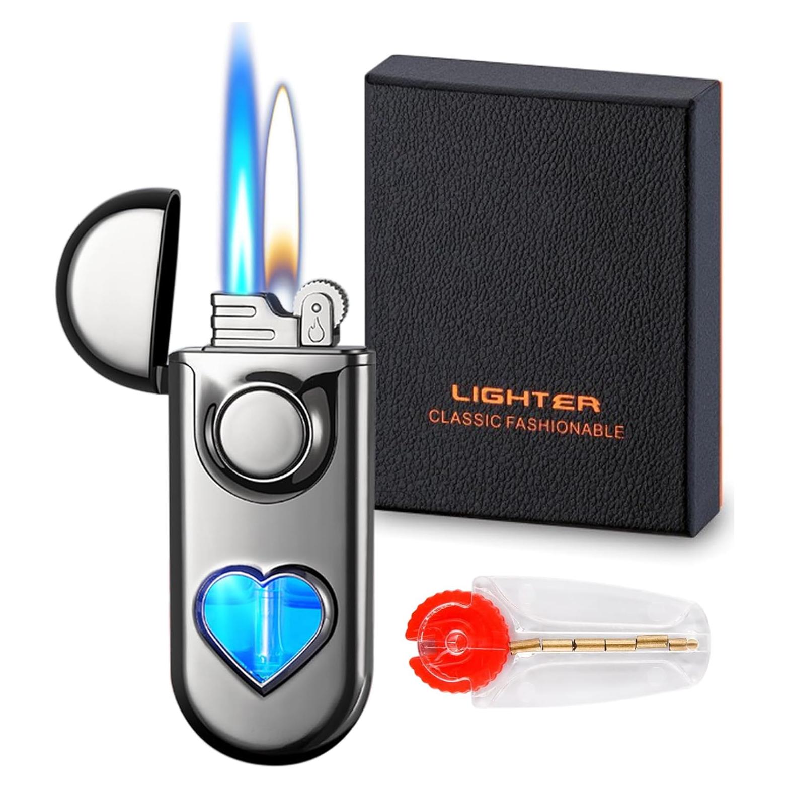 Encendedor Doble Llama XQBBIDM Love-Black Recargable Butano