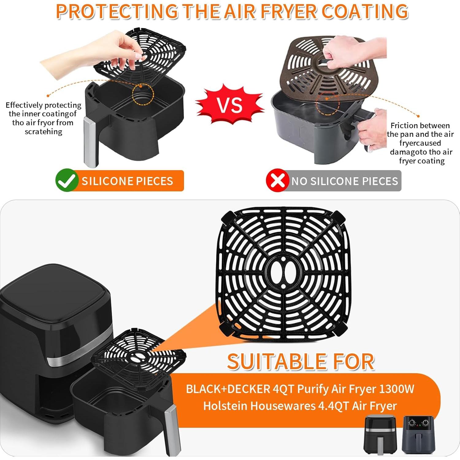 Sartén para Freidora de Aire BLACK+DECKER 20x20 cm Acero Inoxidable