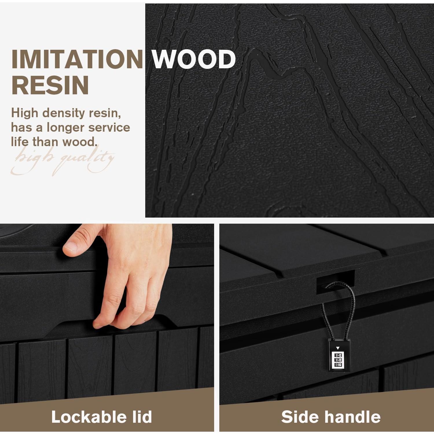 Caja de Almacenamiento JUMMICO 117L Resina Impermeable Negra