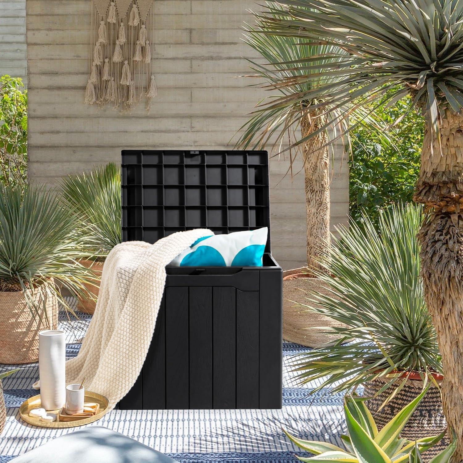 Caja de Almacenamiento JUMMICO 117L Resina Impermeable Negra