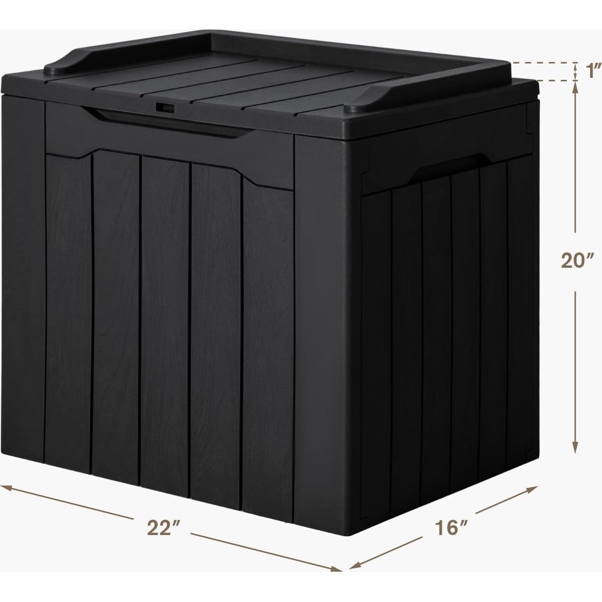 Caja de Almacenamiento JUMMICO 117L Resina Impermeable Negra
