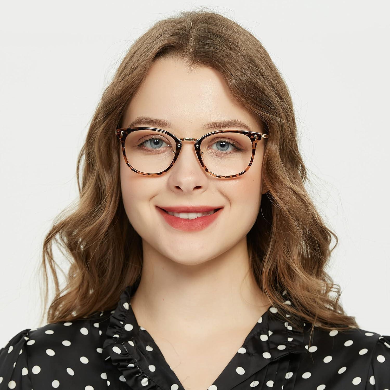 Gafas de Luz Azul GUDVUE Leopardo Ovalado UV400 Anti Reflejo