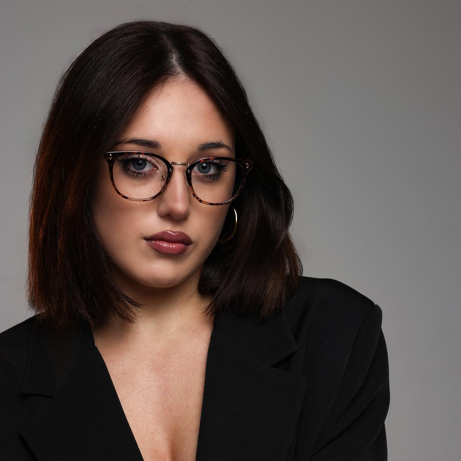 Gafas de Luz Azul GUDVUE Leopardo Ovalado UV400 Anti Reflejo