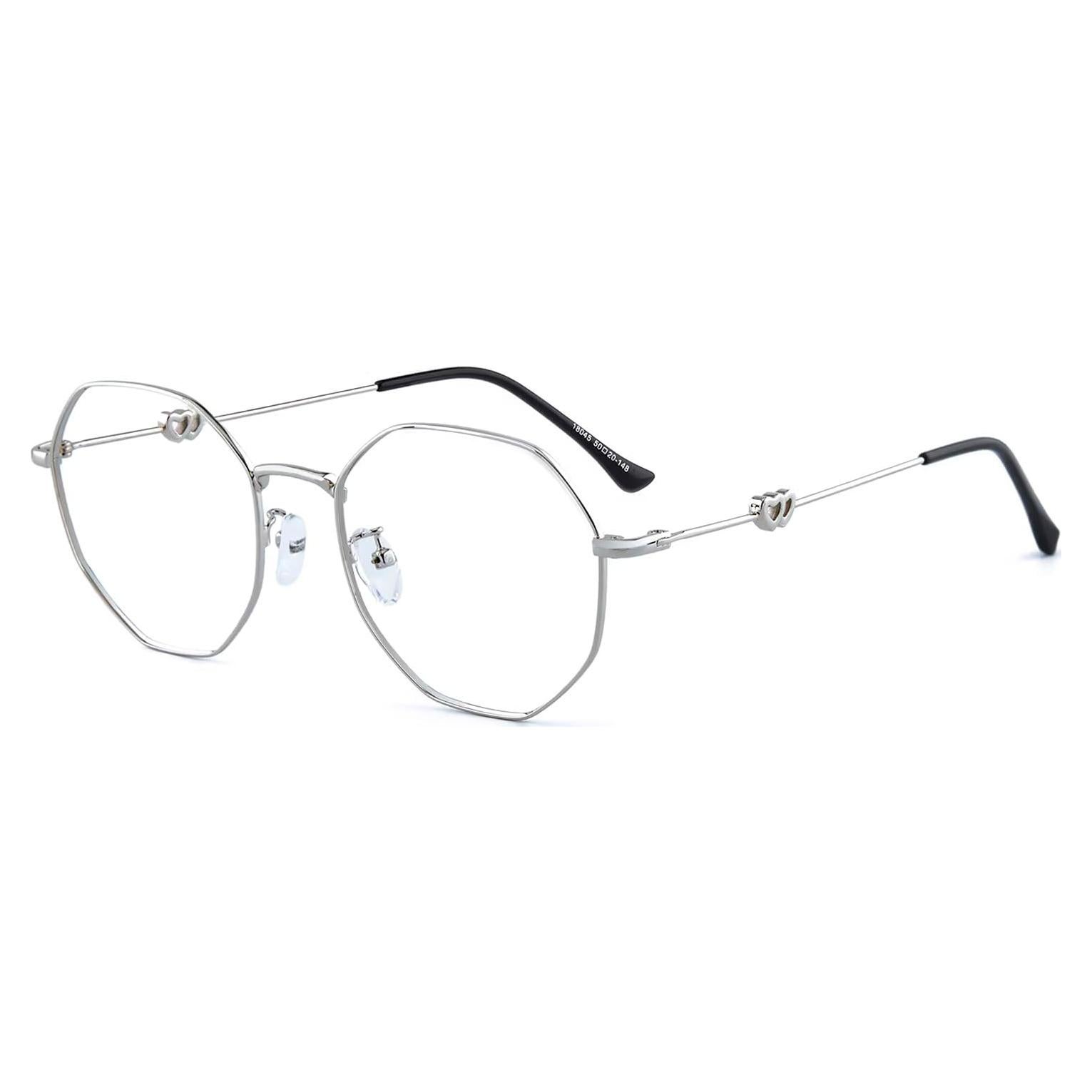Gafas GUDVUE Luz Azul Antirreflejo Unisex Plata Poligonal
