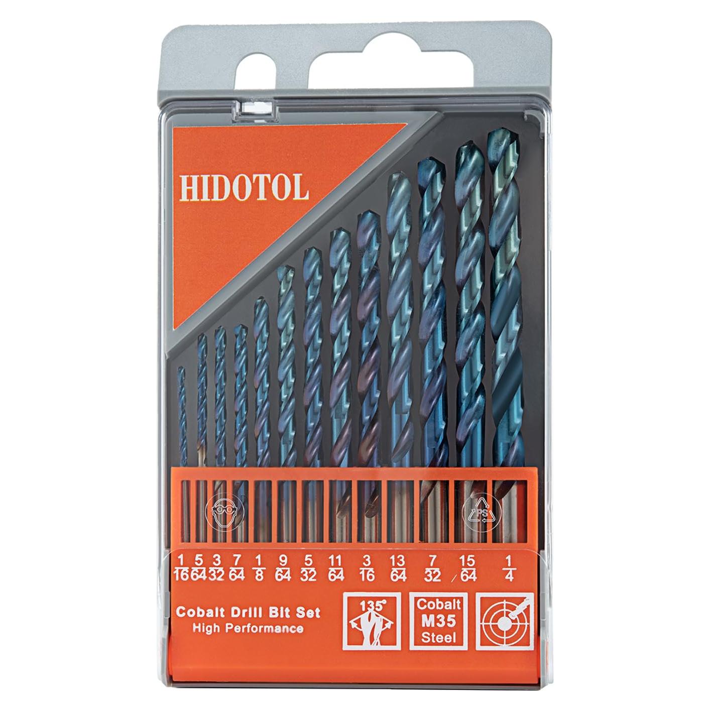 Juego de Brocas de Cobalto HIDOTOL 13 PCS M35 HSS para Metal