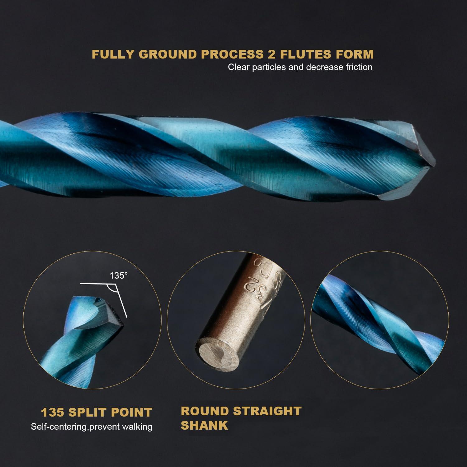 Juego de Brocas de Cobalto HIDOTOL 13 PCS M35 HSS para Metal