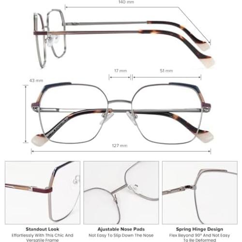 Gafas GUDVUE Anti Luz Azul Cuadradas Gato Ojo Púrpura