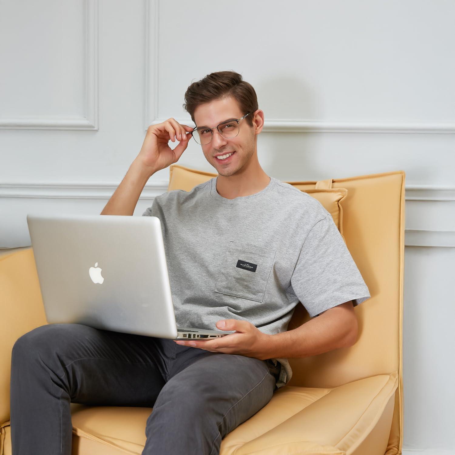 Gafas GUDVUE Anti Luz Azul Ovaladas Metal Brillante