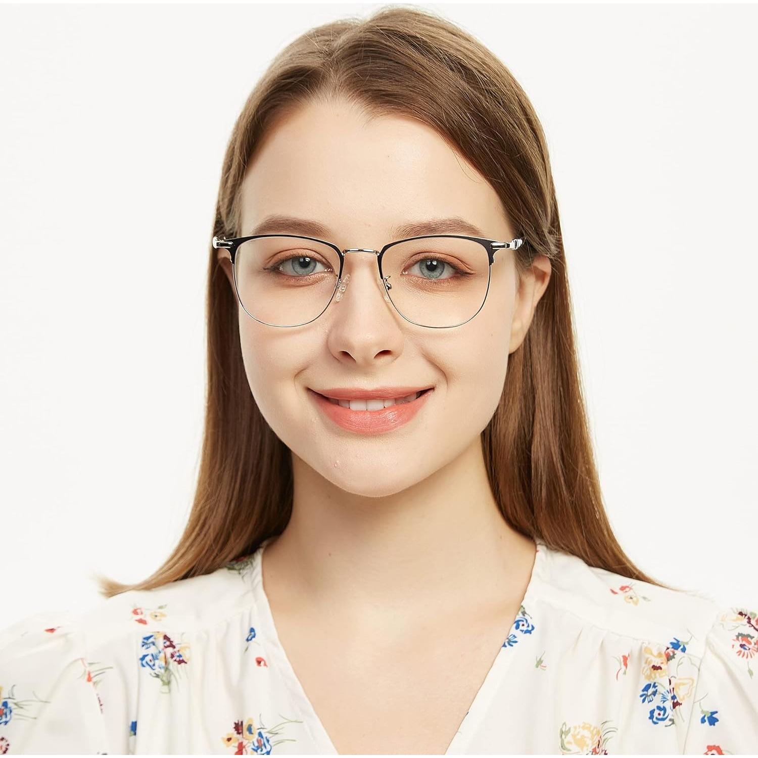 Gafas GUDVUE Anti Luz Azul Ovaladas Metal Brillante