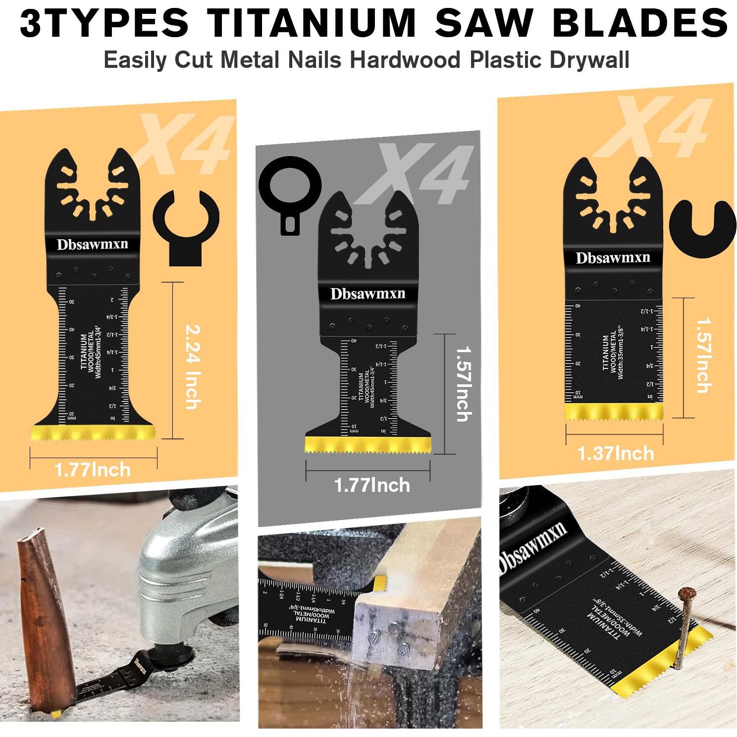 Cuchillas Oscilantes de Titanio Dbsawmxn 12PCS para Metal y Madera