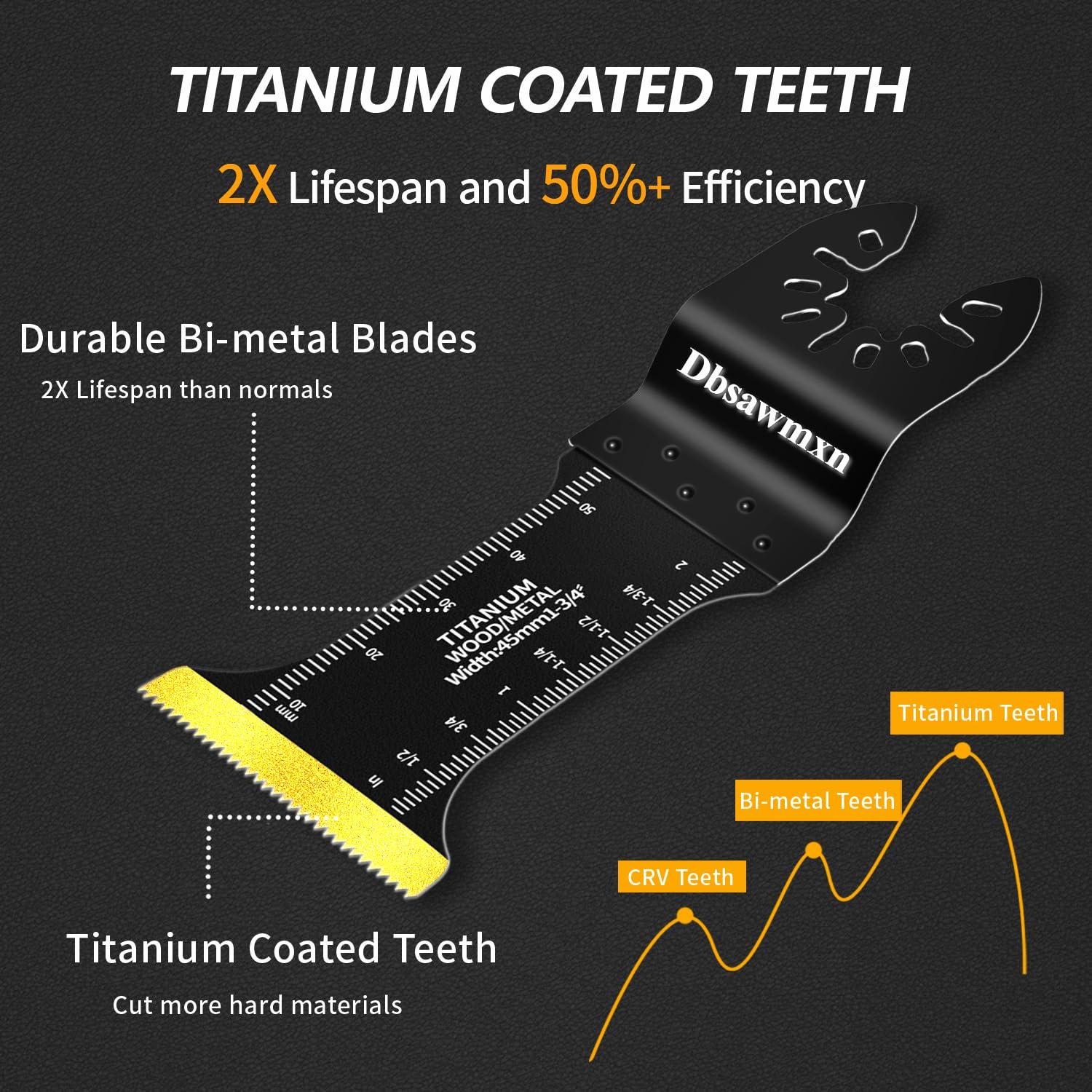 Cuchillas Oscilantes de Titanio Dbsawmxn 12PCS para Metal y Madera