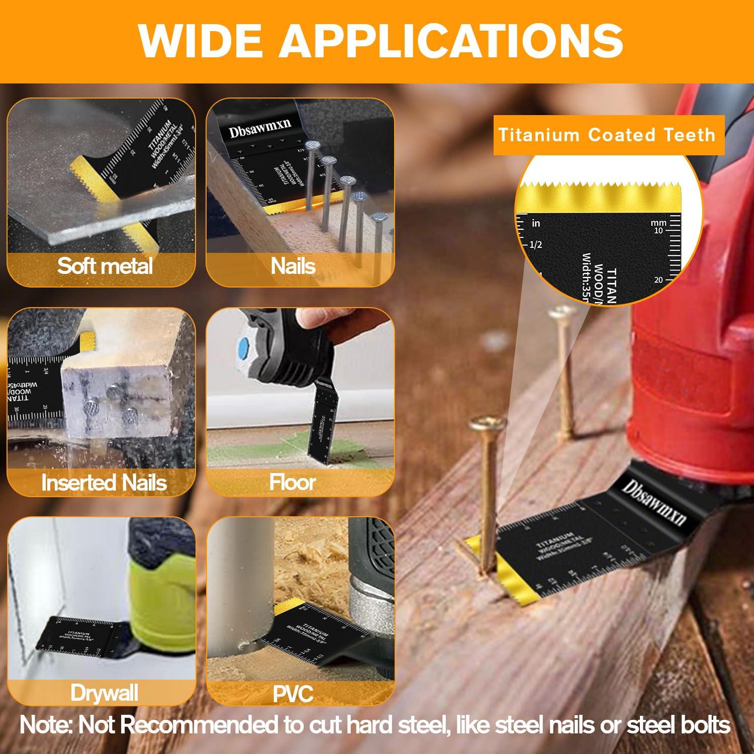 Cuchillas Oscilantes de Titanio Dbsawmxn 12PCS para Metal y Madera