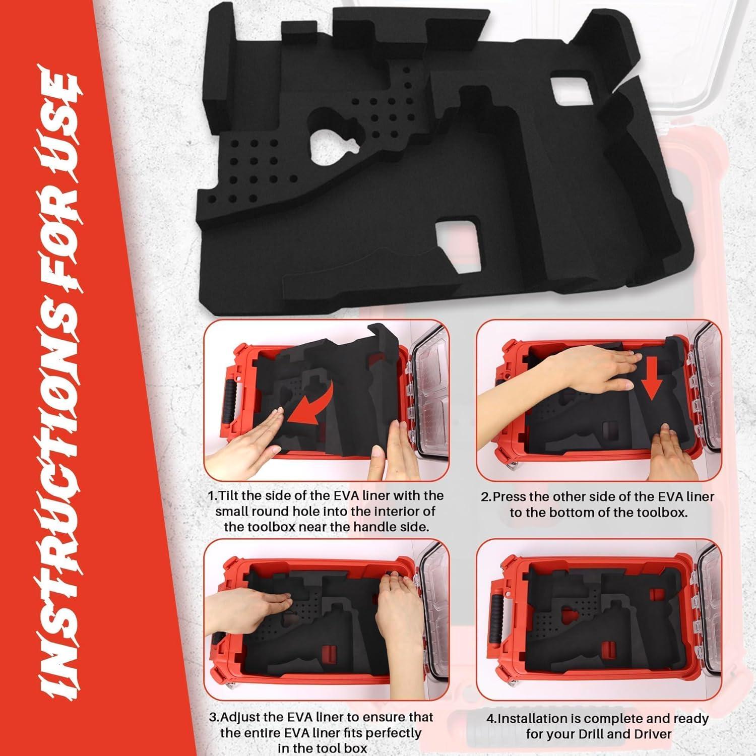 Organizador de Taladro Milwaukee Packout 48-22-8435 - Forro EVA