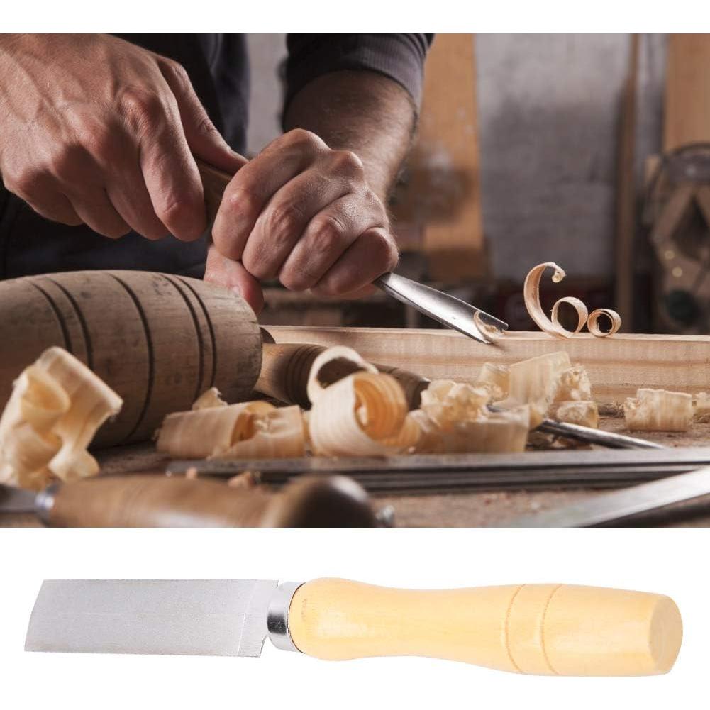 Lima Romboidal ZJchao 75mm con Mango de Madera para Carpintería