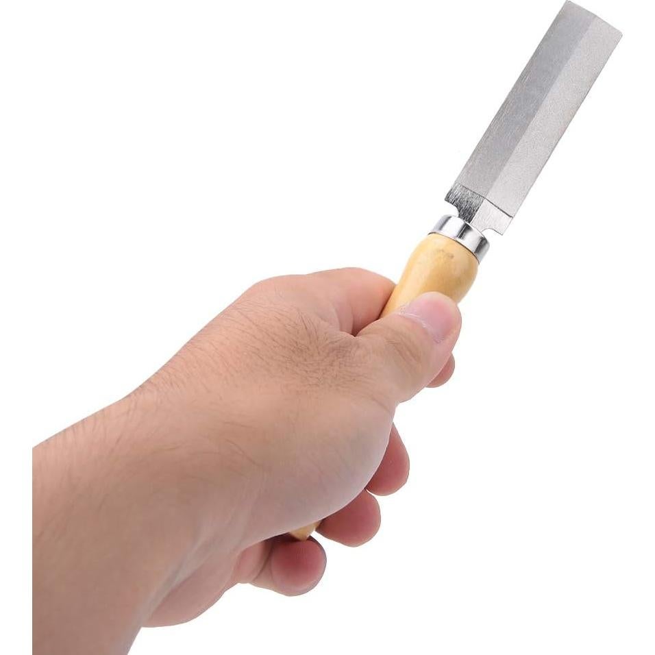 Lima Romboidal ZJchao 75mm con Mango de Madera para Carpintería