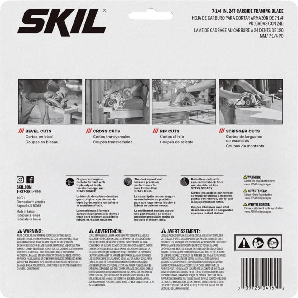 Hoja de Sierra Circular Skil 75924 24 Dientes 18.42 cm