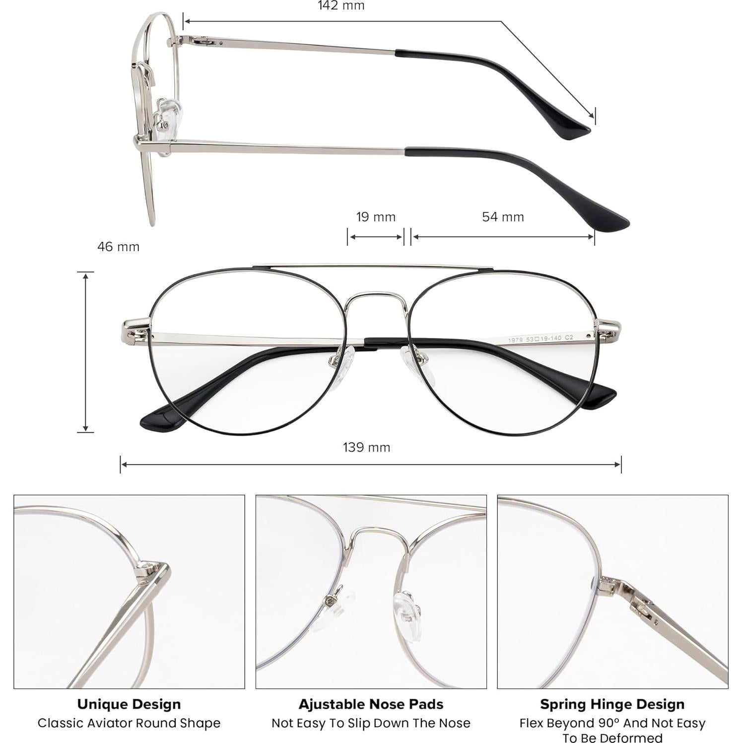 Gafas GUDVUE Anti Luz Azul Aviador Redondas UV400