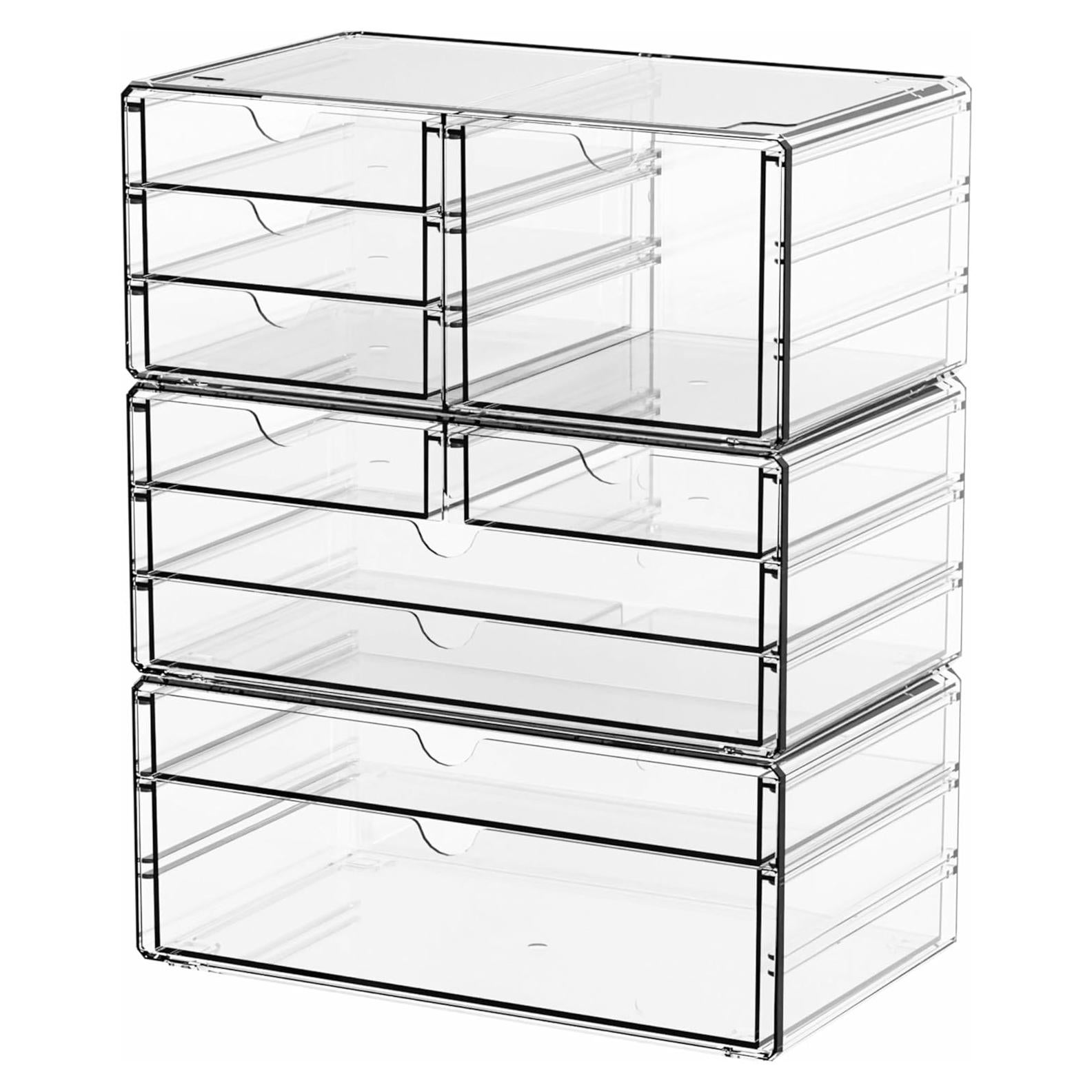 Organizador de Cajones Yieach 10 Cajones Acrílico Transparente