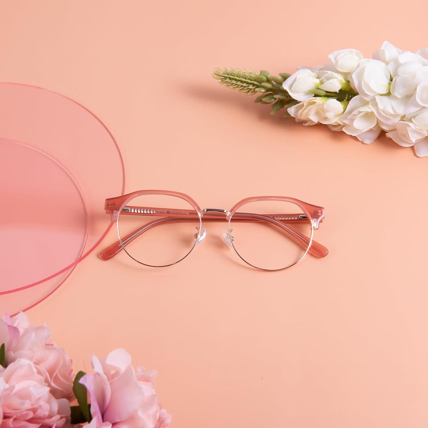 Gafas GUDVUE Luz Azul Ovaladas Rosa/Oro Rosa UV400