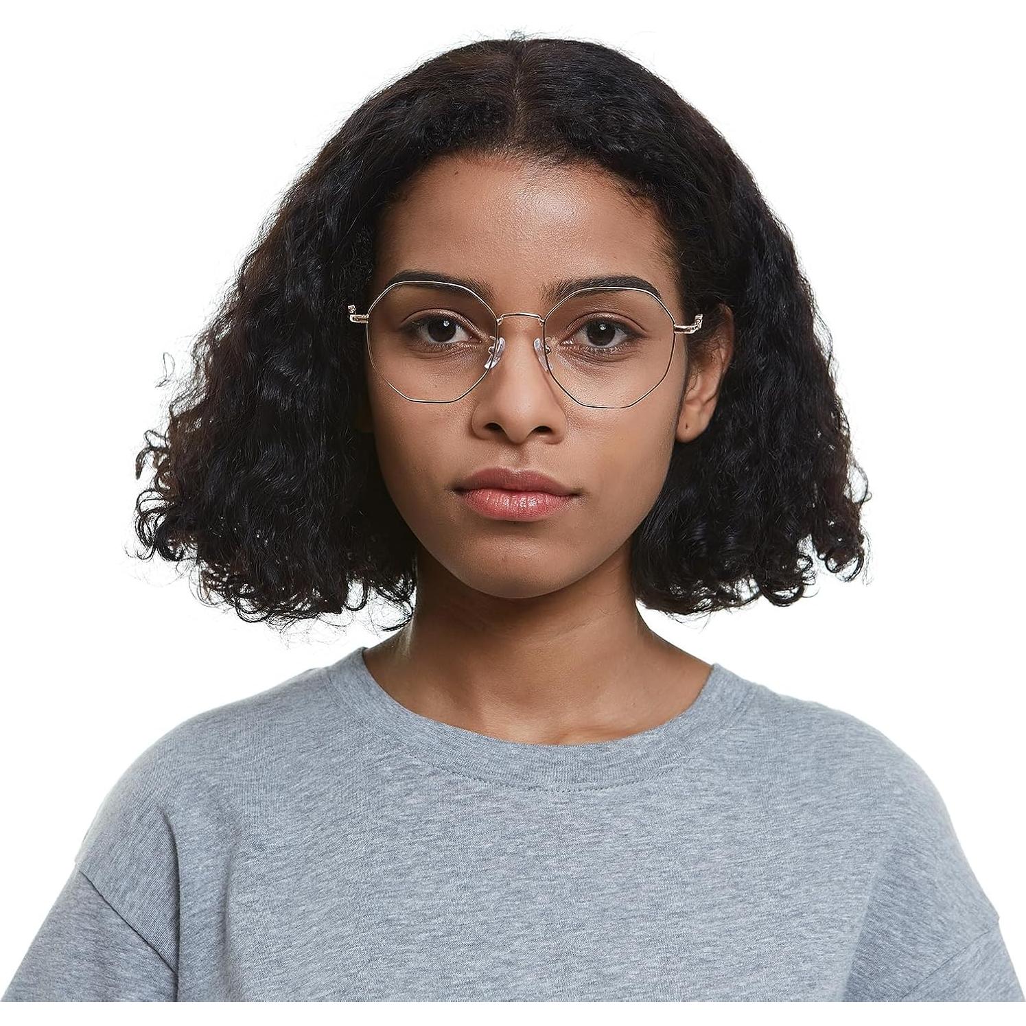 Gafas GUDVUE Luz Azul Polígonos Oro Rosa Antirreflejo