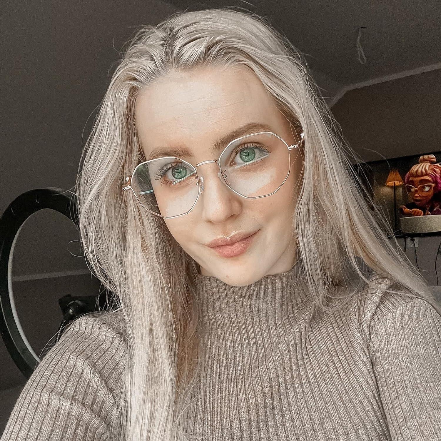 Gafas GUDVUE Luz Azul Polígonos Oro Rosa Antirreflejo