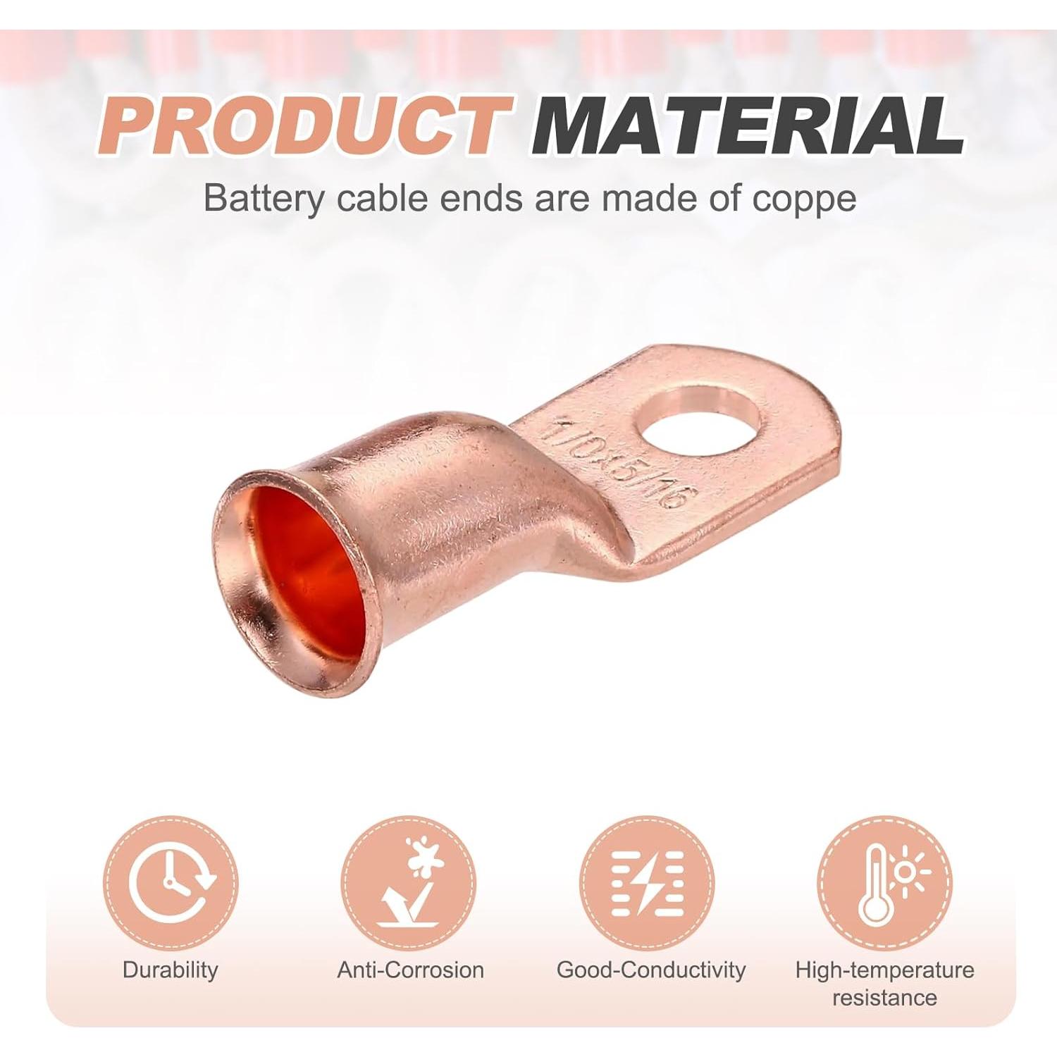 Terminales de Cable de Batería MECCANIXITY 1/0 AWG 6 Pcs