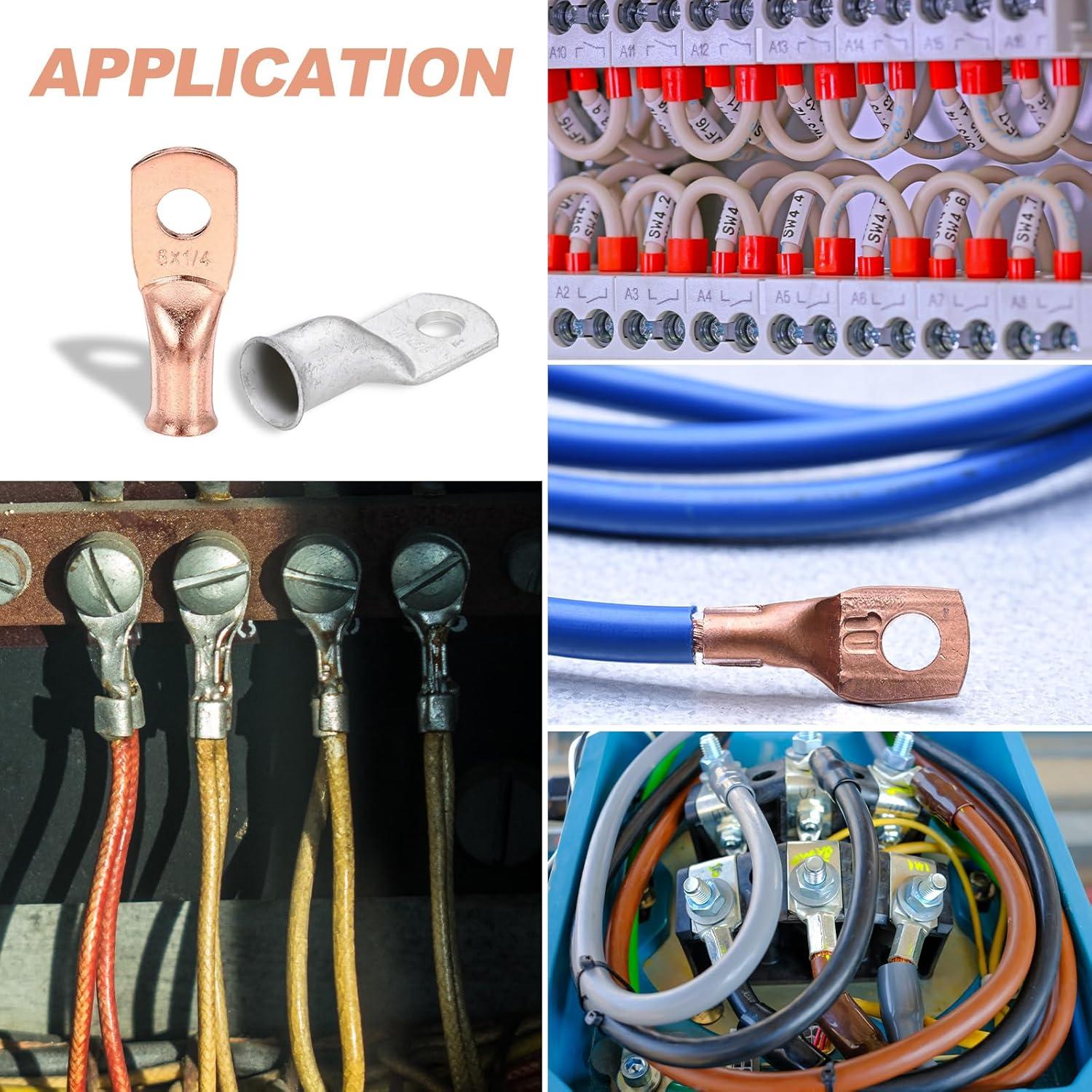 Terminales de Cable de Batería MECCANIXITY 1/0 AWG 6 Pcs