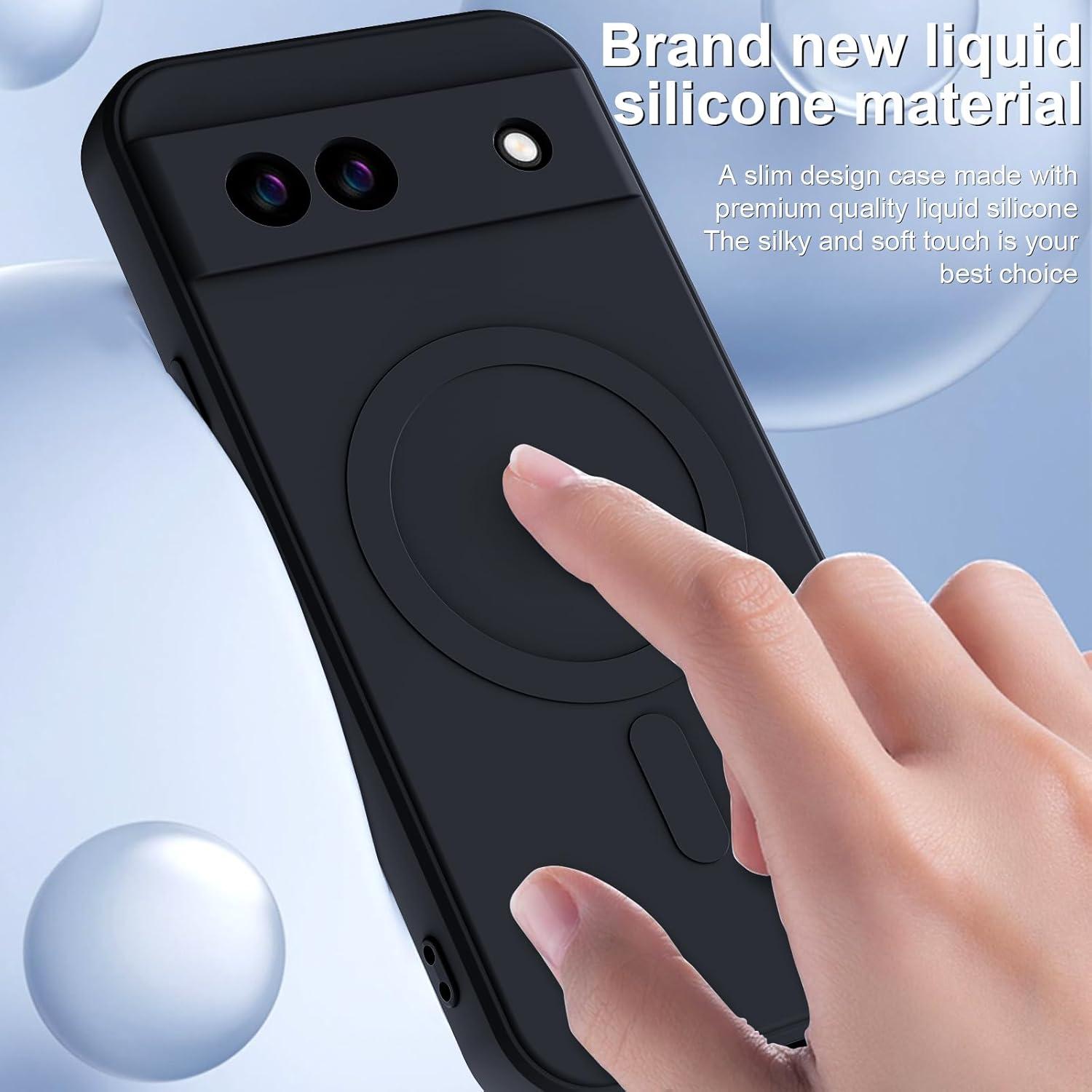 Funda Magnética TPU para Google Pixel 8A - Carga Inalámbrica, Negra