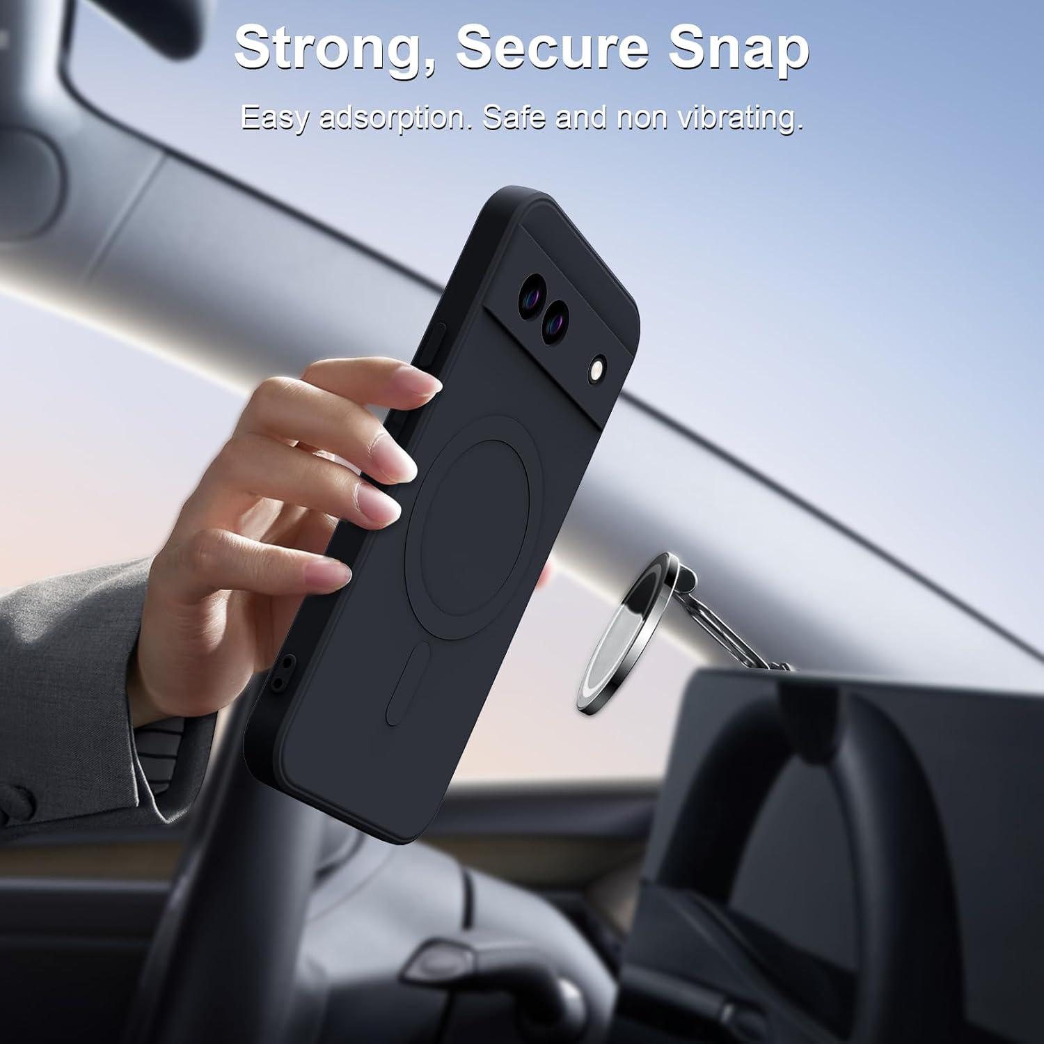 Funda Magnética TPU para Google Pixel 8A - Carga Inalámbrica, Negra