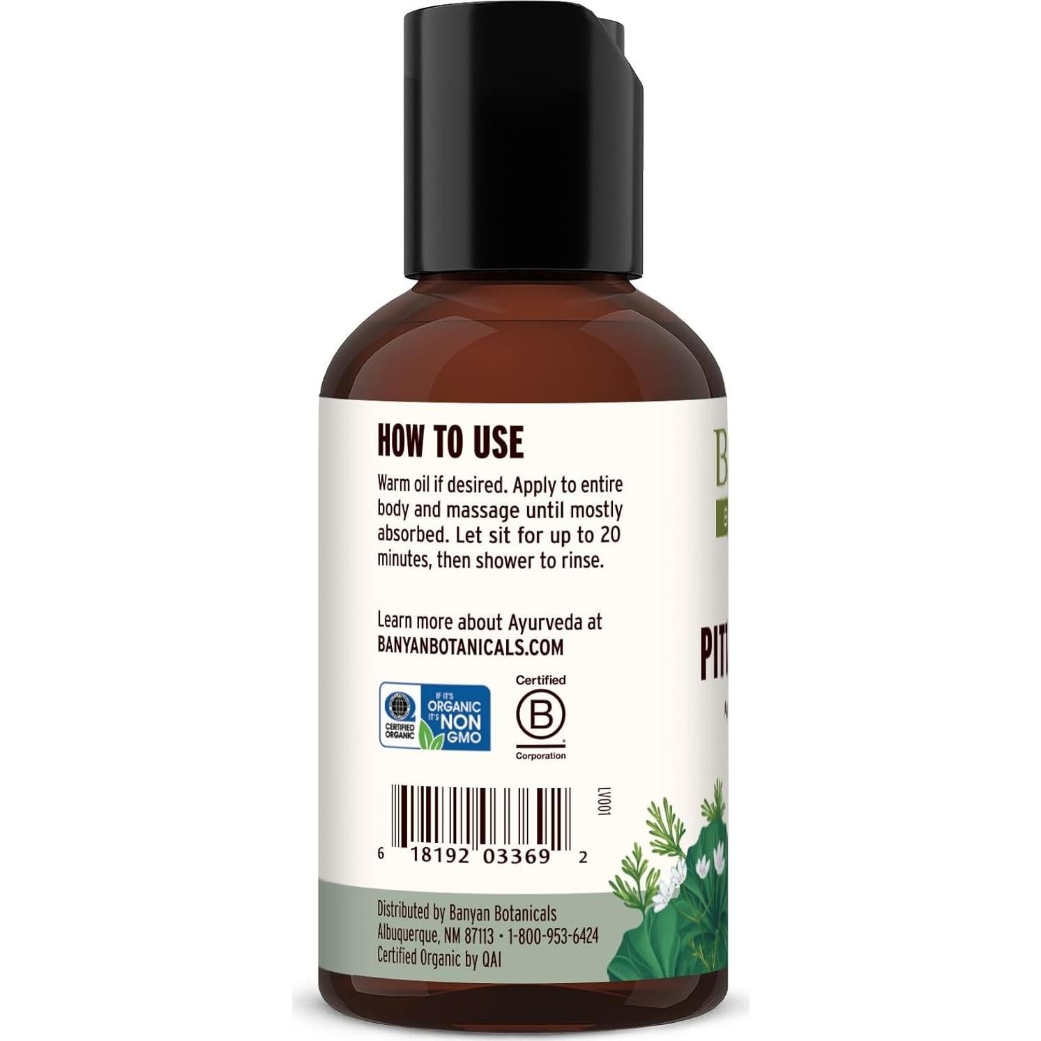 Aceite de Masaje Pitta Banyan Botanicals 59 ml Orgánico Ayurvédico