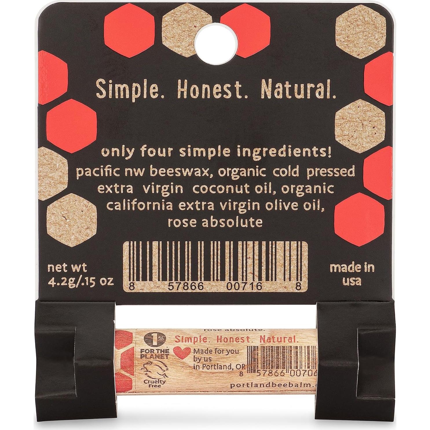 Bálsamo Labial Natural Portland Bee Balm Jardín de Rosas 1 Cuenta