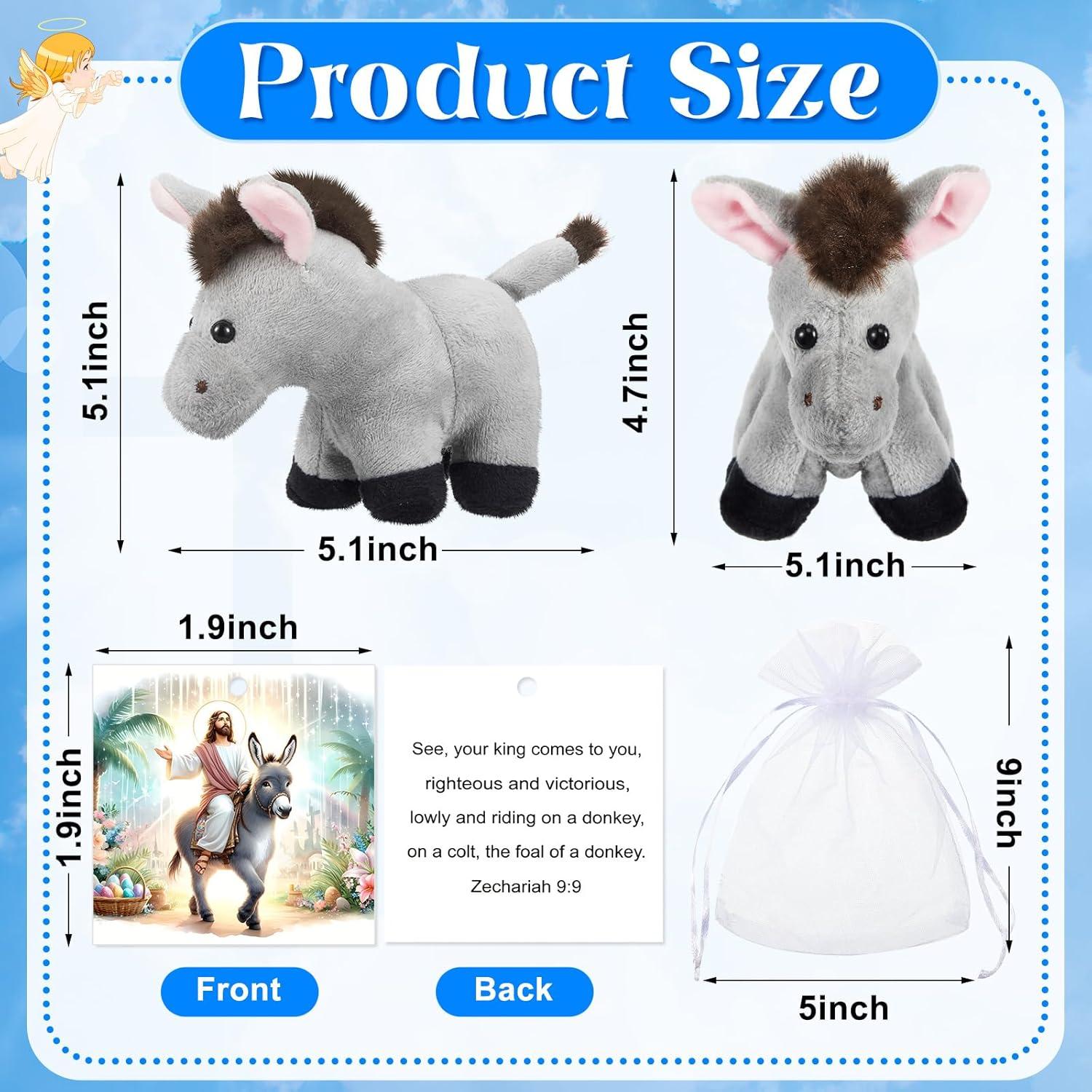 Llaveros de Peluche Burro Shappy - 3 Piezas 10 cm