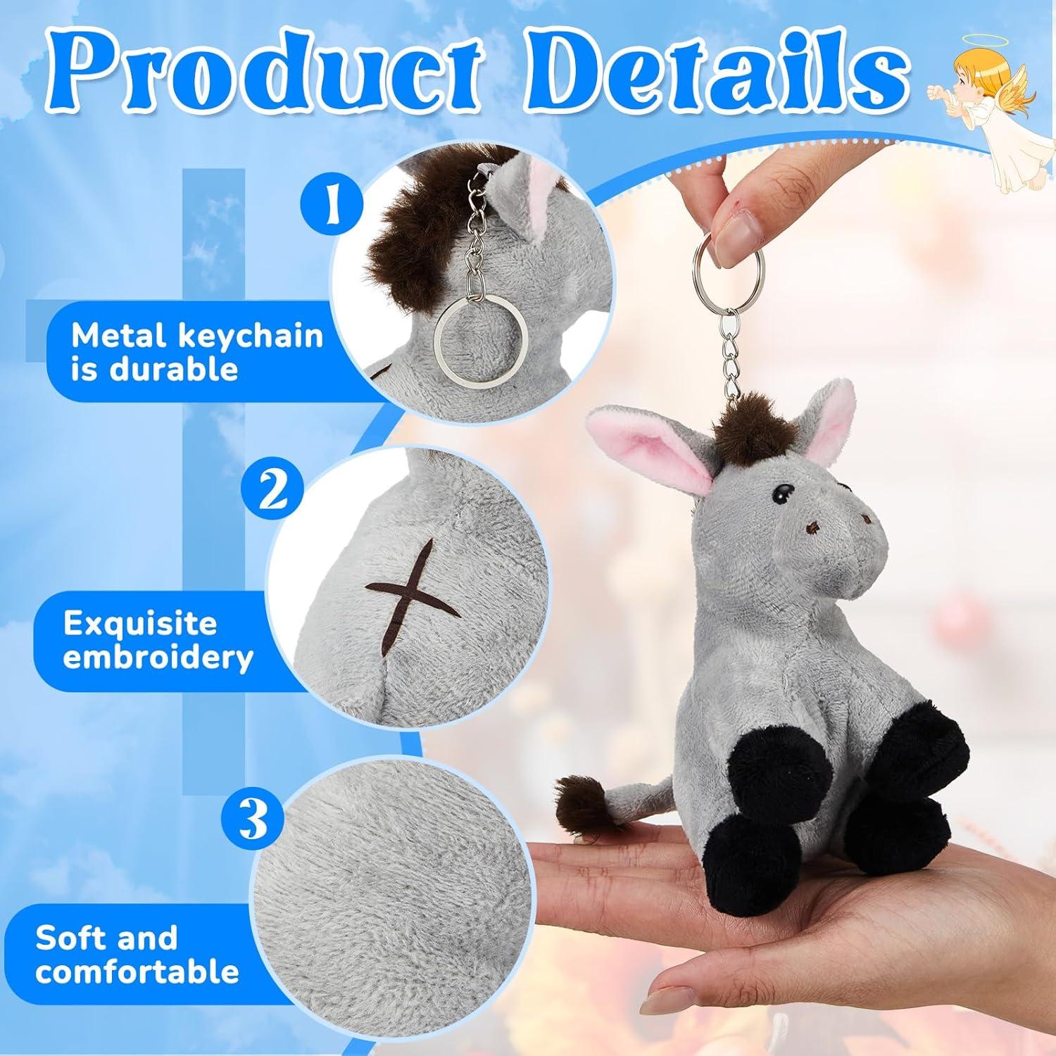 Llaveros de Peluche Burro Shappy - 3 Piezas 10 cm