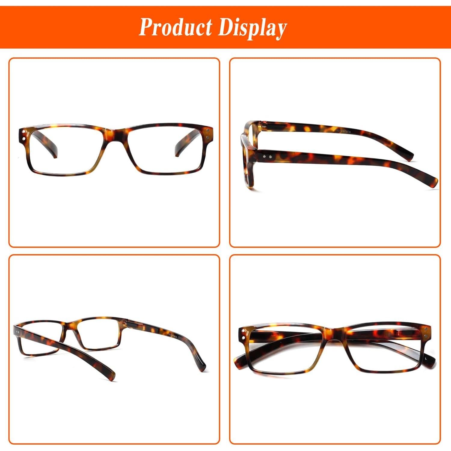 Gafas de lectura NORPERWIS 5 pares colores mixtos 4.0x