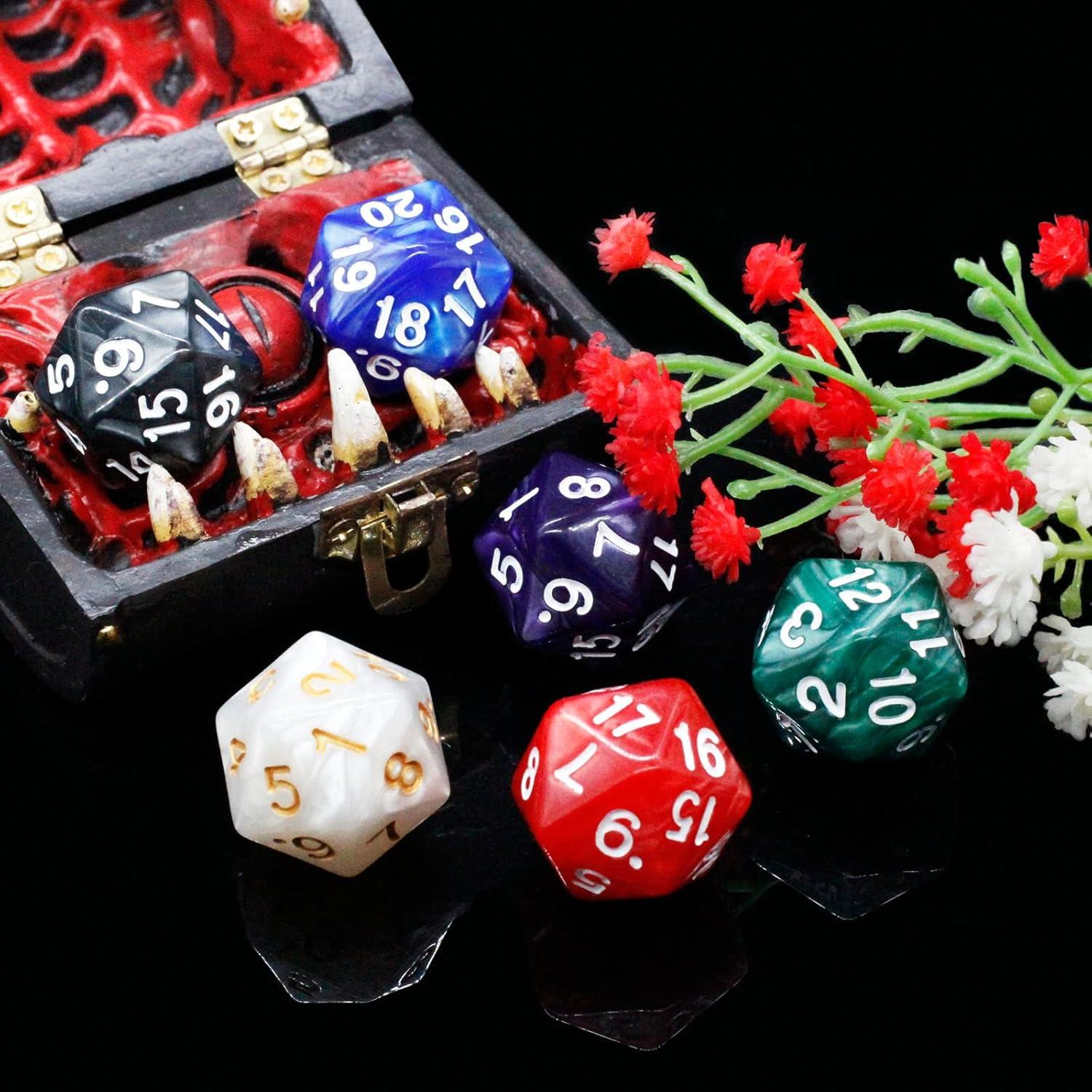 Set de Dados D20 Handan 6 Piezas 22mm Acrílico para RPG