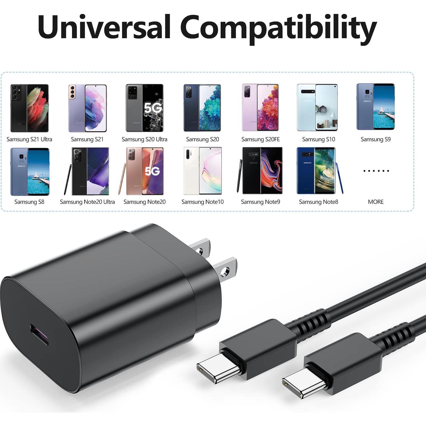Paquete de 2 Cargadores Rápidos USB-C 25W TUMABER con Cable 2m