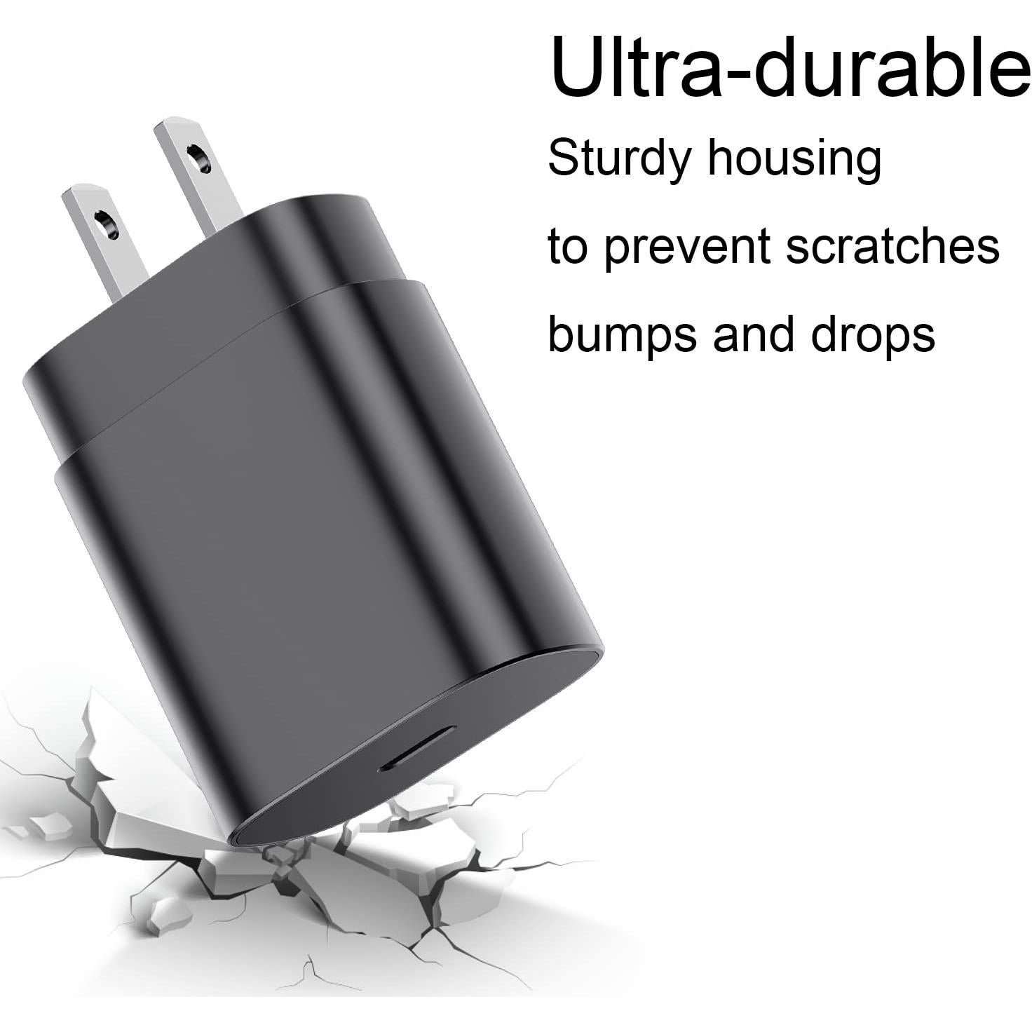 Paquete de 2 Cargadores Rápidos USB-C 25W TUMABER con Cable 2m