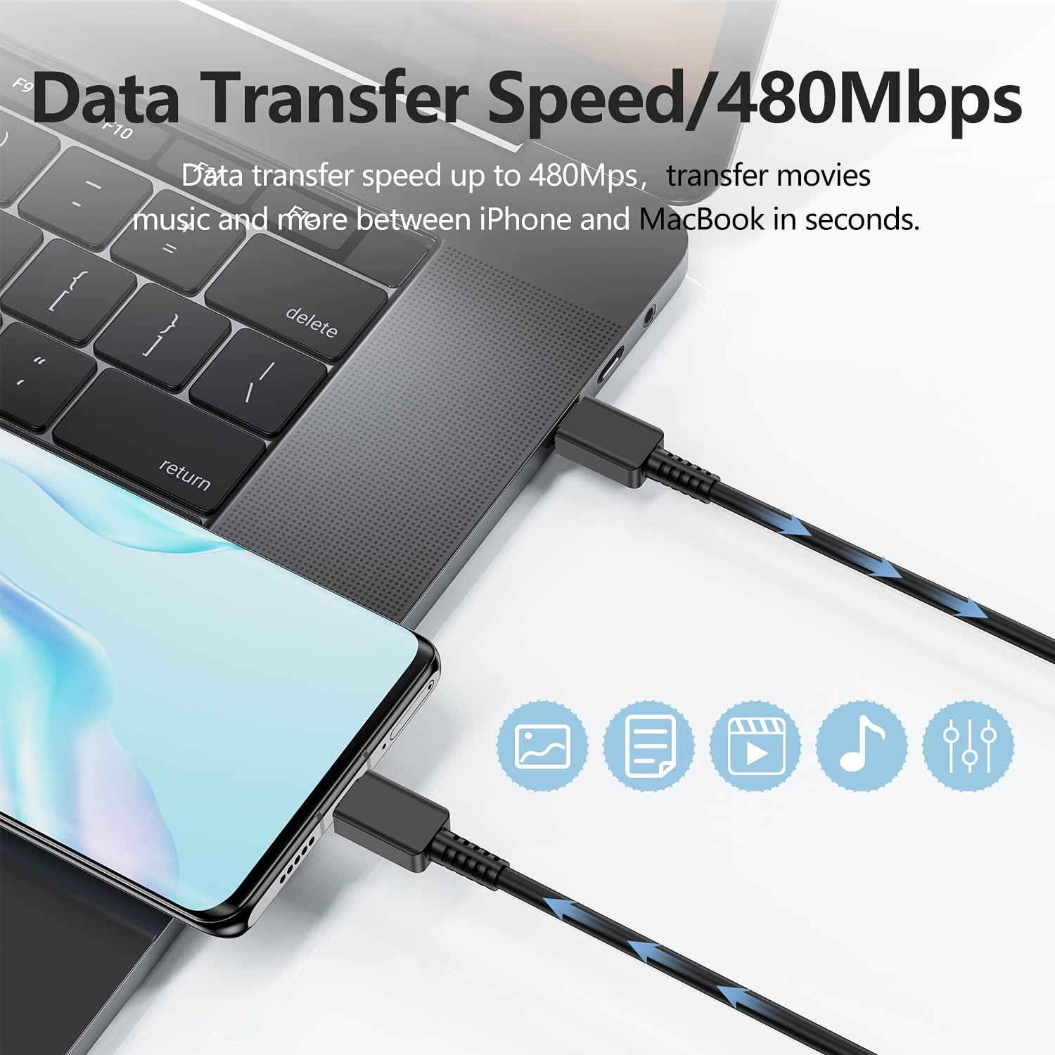 Paquete de 2 Cargadores Rápidos USB-C 25W TUMABER con Cable 2m