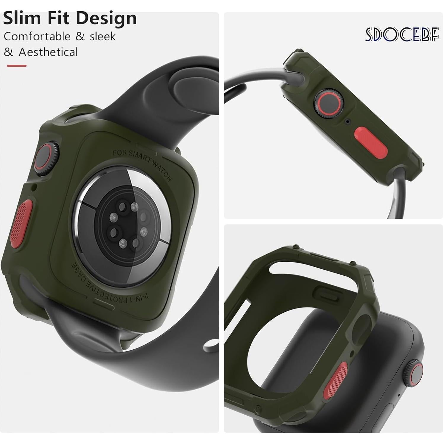 Funda TPU Verde Militar para Apple Watch 40/41mm SDOCEBF