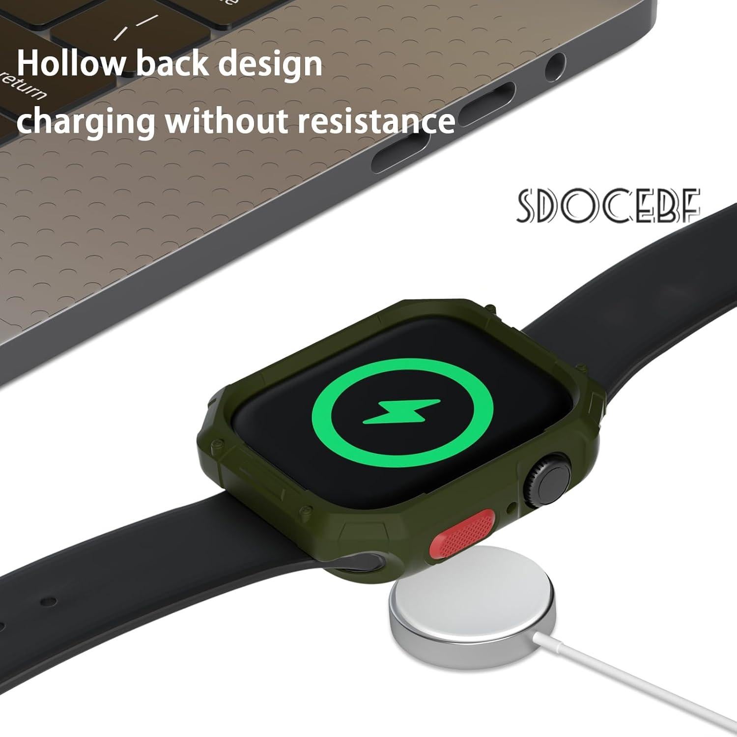 Funda TPU Verde Militar para Apple Watch 40/41mm SDOCEBF