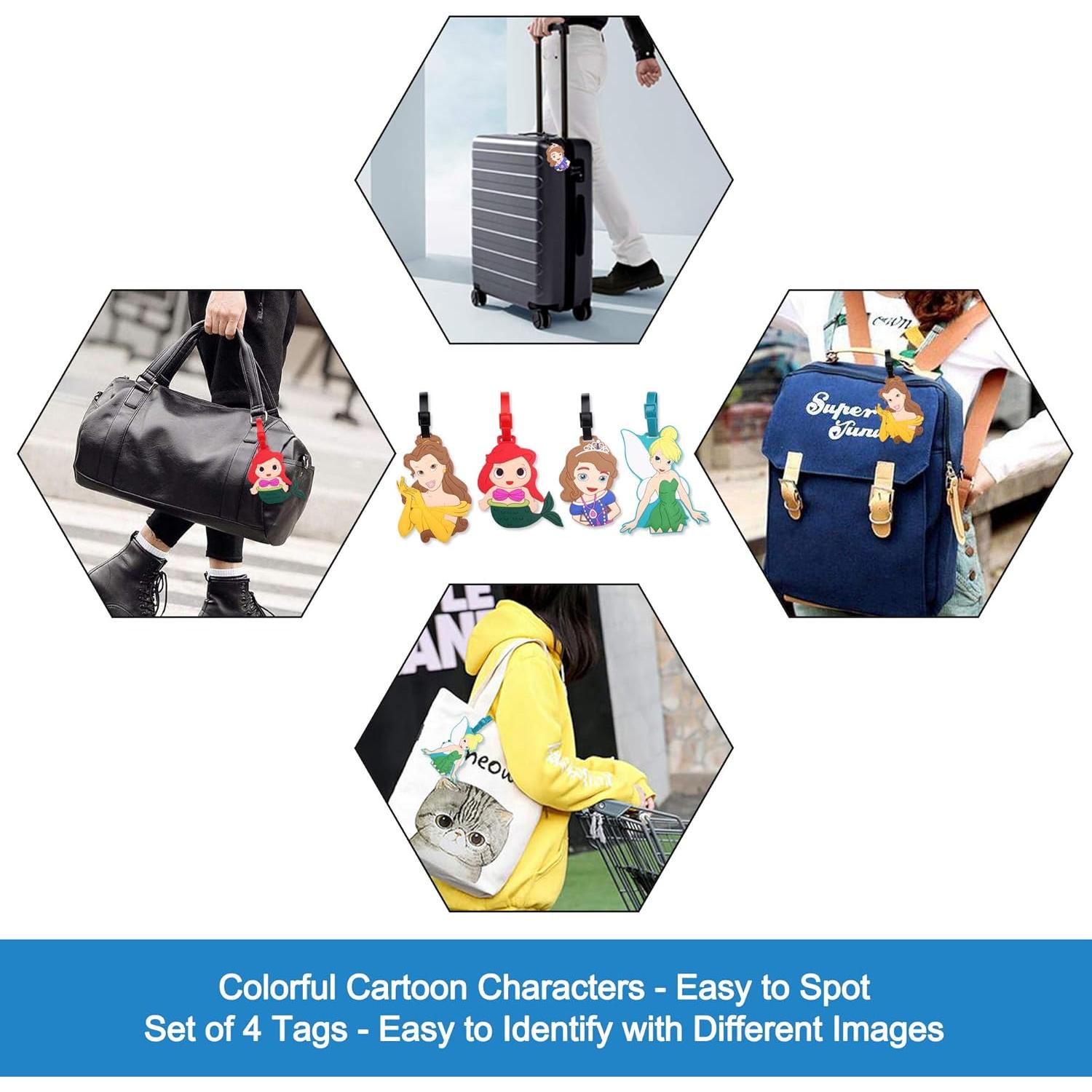 Juego de 4 Etiquetas de Equipaje Silicona Finex Multi Color