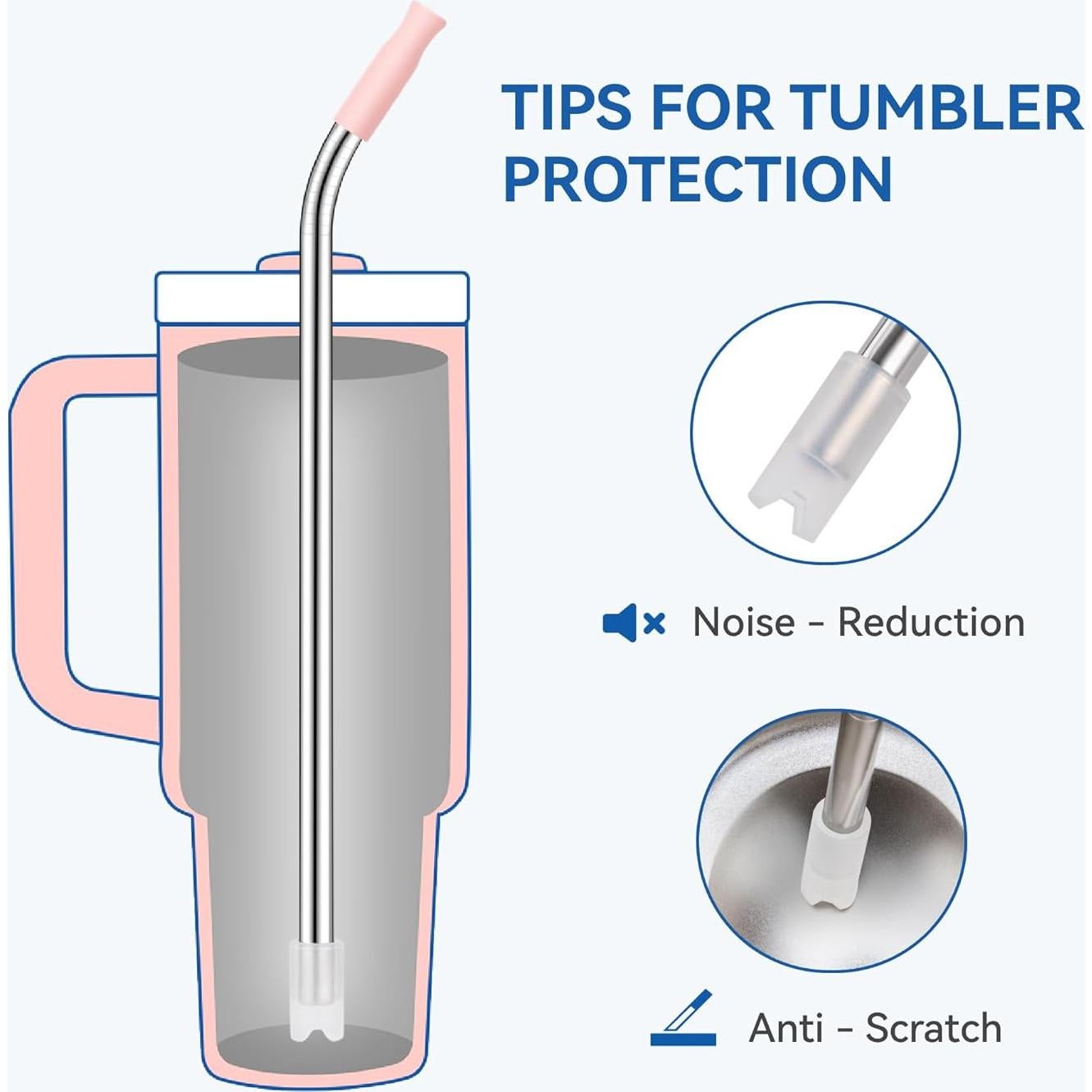 Popotes de Acero Inoxidable Prurex 30oz con Punta de Silicona