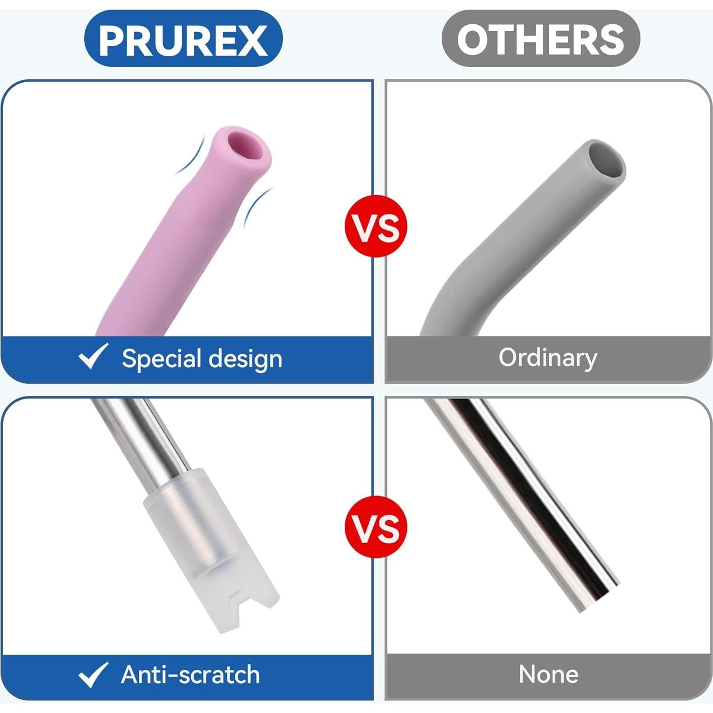 Popotes de Acero Inoxidable Prurex 30oz con Punta de Silicona